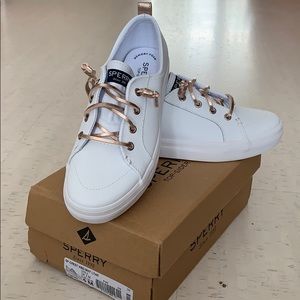 Sperry Girls Sz. 4 White Leather Boat Shoes